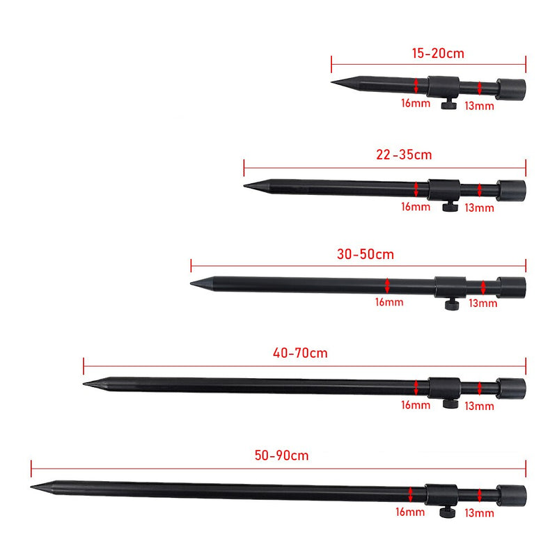 Load image into Gallery viewer, 2 x Carp Fishing Bank Sticks Aluminum Black Rod