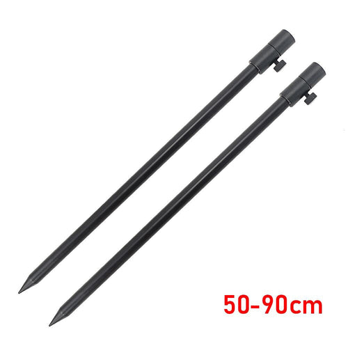 2 x Carp Fishing Bank Sticks Aluminum Black Rod
